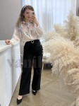ELEGANCKIE SPODNIE Z ELASTYCZNEGO MATERIAŁU CZARNE