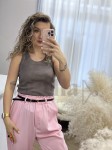 BAWEŁNIANY TOP DEKATYZOWANY CZEKOLADA