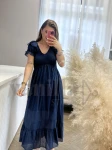 SUKIENKA NAOMI DEKOLT V Z BATYSTU BAWEŁNIANEGO GRANAT