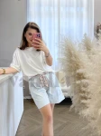 SPODENKI W PASKI Z APASZKĄ BŁĘKIT