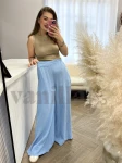 SPODNIE WIDE LEG MUŚLINOWE BŁĘKIT