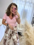 BLUZKA OBCISŁA PRĄŻKOWANA Z DEKOLTEM V CUKIEREK