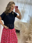 BLUZKA WISKOZOWA Z KRÓTKIM RĘKAWEM GRANAT