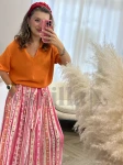 SWETER BAWEŁNIANY POLO POMARAŃCZ