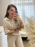 POLO W PASY CZEKOLADA RÓŻ
