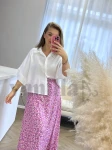 WISKOZOWA KOSZULA Z RĘKAWEM 7/8 BIAŁA