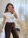 BLUZKA WISKOZOWA Z FALBANKĄ NA RĘKAWIE BIAŁA