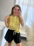 WISKOZOWY TOP Z WIĄZANIEM NA PLECACH CYTRYNA