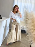 WISKOZOWE SPODNIE CULOTTE KARMEL