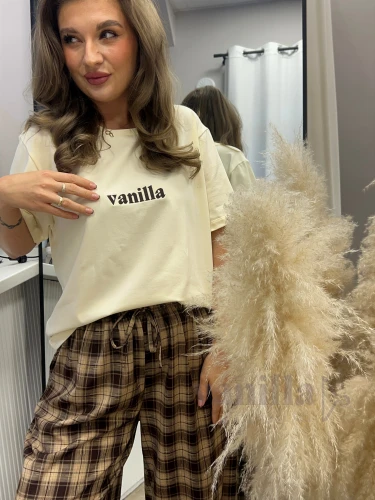 T-SHIRT VANILLA STORE - HAFT VANILLA GORZKA CZEKOLADA