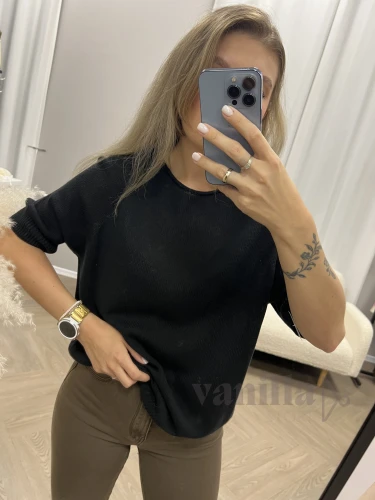 SWETER BAWEŁNIANY CLASSIC CZARNY